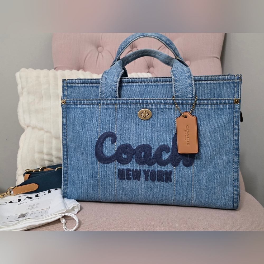 ❌SOLD❌Coach Denim Cargo Tote MEDIUM